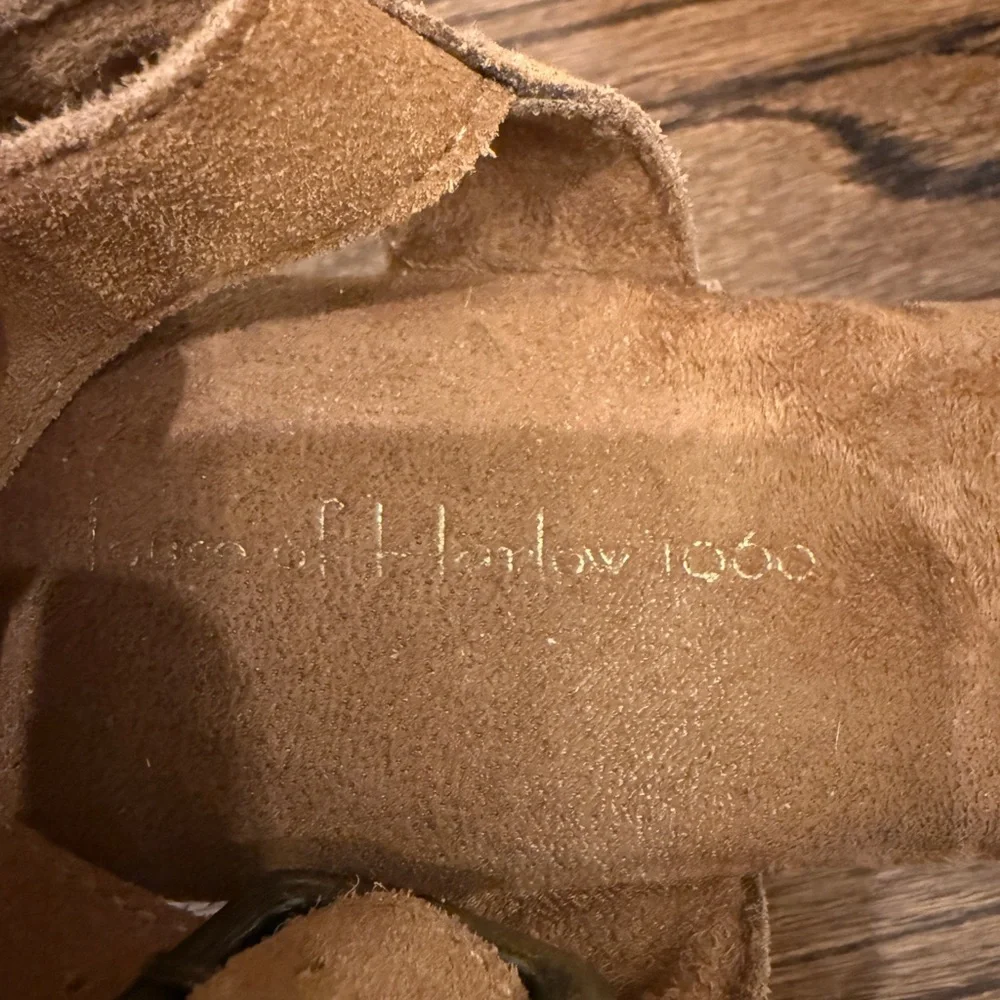 House of Harlow 1960 Tan Suede Platform Clogs with Studs Size 8.5 - Picture 9 of 16